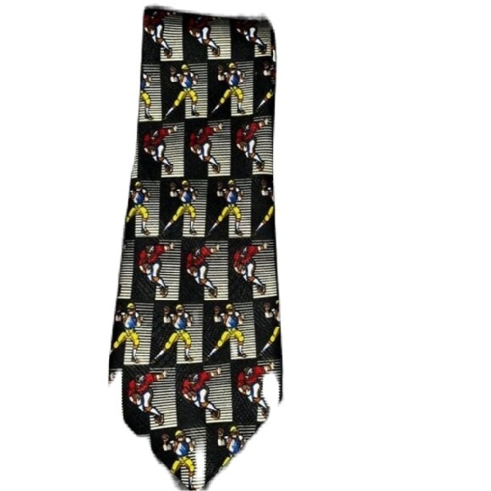 Vintage 90s NFL Men's Black Cartoon Character Tie